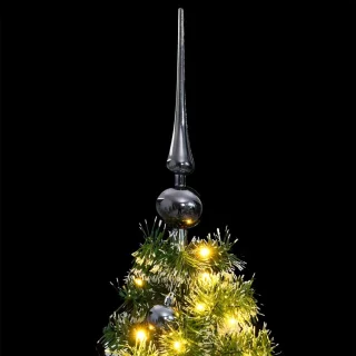 vidaXL - Kunstkerstboom - met - scharnieren - 150 - LED - en - kerstballen - 120 - cm