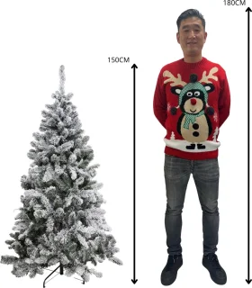 Memphis - Besneeuwde Kunstkerstboom - Flock - lengte 150 cm en 410 takken