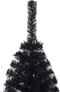 vidaXL - Kunstkerstboom - met - standaard - half - 150 - cm - PVC - zwart
