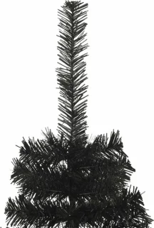 vidaXL - Kunstkerstboom - met - standaard - half - 150 - cm - PVC - zwart