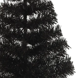 vidaXL - Kunstkerstboom - met - standaard - half - 150 - cm - PVC - zwart