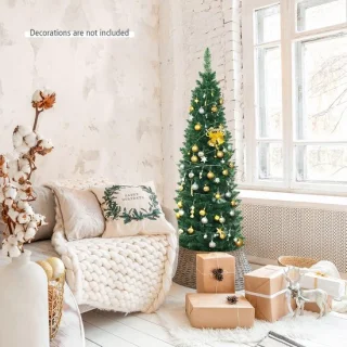 150 CM Kerstboom, Premium PVC Naalden, Kunstmatige Kerstboom, met Stevige Metalen Standaard, Onverlichte Kerst Dennenboom, 220 Takken, Ideaal voor Thuis, Kantoor, Winkels en Hotels, Groen