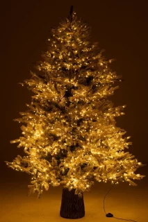 J-Line kerstboom + sneeuw 3000led lichtjes - kunststof - wit - LED lichtjes