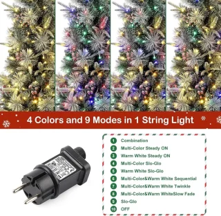 Kunstkerstboom met verlichting 125 cm PVC Dennenboom Kerstboom met 150 LED's Nepkerstbomen Kerstversiering