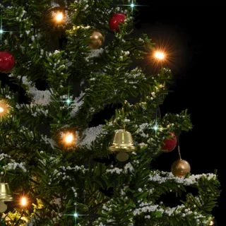 vidaXL - Kerstboom - sneeuwend - met - paraplubasis - 75 - cm - groen