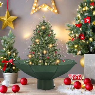 vidaXL - Kerstboom - sneeuwend - met - paraplubasis - 75 - cm - groen