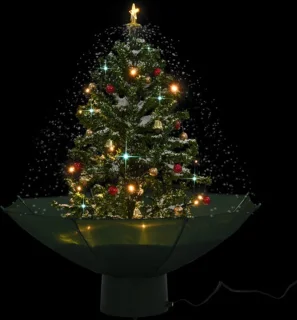 vidaXL - Kerstboom - sneeuwend - met - paraplubasis - 75 - cm - groen