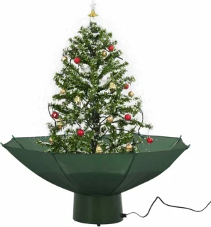 vidaXL - Kerstboom - sneeuwend - met - paraplubasis - 75 - cm - groen