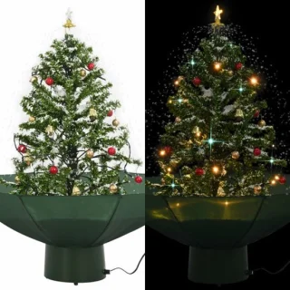 vidaXL - Kerstboom - sneeuwend - met - paraplubasis - 75 - cm - groen