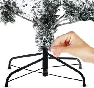 Kunstkerstboom met sneeuw, 180 cm dennenboom, 860 gemengde takken, kerstboom, kunstboom voor Kerstmis, Inclusief Standaard – Creëer een Magische Kerstsfeer