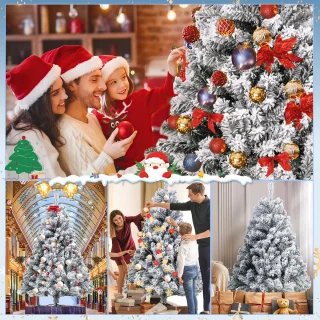 Kunstkerstboom -- Sneeuwde dennenboom - Kunstboom - PVC naalden - Metalen standaard - Inklapsysteem - Kerstmis - Feestdagen - Kerstboom - 150 cm