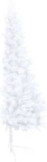 vidaXL - Kunstkerstboom - met - verlichting - en - kerstballen - half - 210 - cm - wit