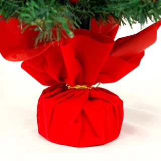 Uten Luxe uitvoering Mini Kerstboom - mini kerstboompje met verlichting - 50 lampen - Mini kerstboom met decoratie - Dennenappels en Besjes - kleine kerstboom - H60 x Ø38 cm