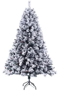 Kunstkerstboom Wit met Sneeuw – 210 cm Hoog – 1017 Takken – Inclusief Staalstandaard