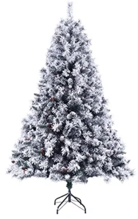 Kunstkerstboom Wit met Sneeuw – 210 cm Hoog – 1017 Takken – Inclusief Staalstandaard
