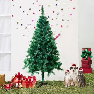 Kerstboom Kunstboom 150cm Kunstkerstboom Decoratie, Pvc Kerstboom Kerstdecoratie, Dennenboom Inclusief Metalen Standaard