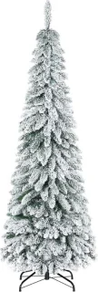 Kunst Kerstboom - Smal Model Kerst Boom - Doorsnede 74CM - 180CM Hoog - Met Sneeuw - Opvouwbaar - 3 Delen -