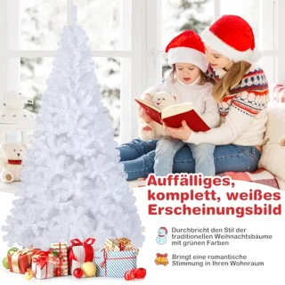 Witte Kunstkerstboom met Staalstandaard - Beschikbaar in 150/180/210/240 cm - Binnen Kerstdecoratie