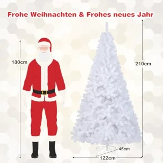 Witte Kunstkerstboom met Staalstandaard - Beschikbaar in 150/180/210/240 cm - Binnen Kerstdecoratie