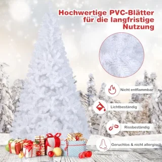 Witte Kunstkerstboom met Staalstandaard - Beschikbaar in 150/180/210/240 cm - Binnen Kerstdecoratie