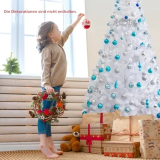 Witte Kunstkerstboom met Staalstandaard - Beschikbaar in 150/180/210/240 cm - Binnen Kerstdecoratie