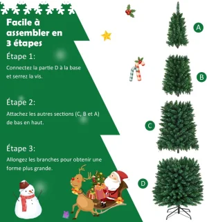 Kunstkerstboom 243 cm – 1000 Takken – Groene PVC Naalden – Metalen Standaard – Natuurlijke Kerstboom