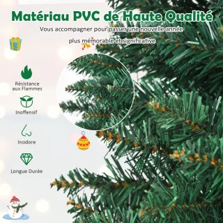 Kunstkerstboom 243 cm – 1000 Takken – Groene PVC Naalden – Metalen Standaard – Natuurlijke Kerstboom