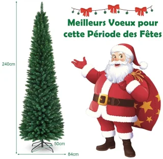 Kunstkerstboom 243 cm – 1000 Takken – Groene PVC Naalden – Metalen Standaard – Natuurlijke Kerstboom
