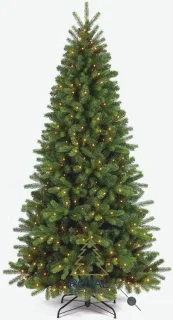 Royal Christmas - Slim Kunstkerstboom - Cypress Prelit - 210 cm - met 350 LED verlichting - PE/PVC Premium - Groen