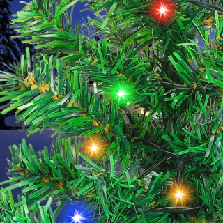 Kleine Kunstkerstboompjes Zonneenergie Kerstverlichting Waterdicht 4W 80LEDs Buitenverlichting Tuinverlichting Kerstdecoratieverlichting