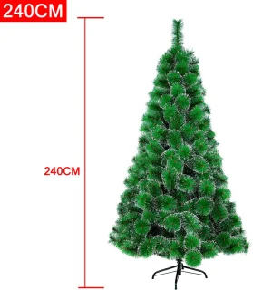 NAIZY Kunstkerstboom PVC 240cm Dennenboom Kerstboom met standaard Nepkerstbomen Kerstdecoratie, dennennaalden met sneeuweffect