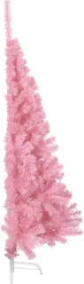 vidaXL - Kunstkerstboom - met - standaard - half - 120 - cm - PVC - roze