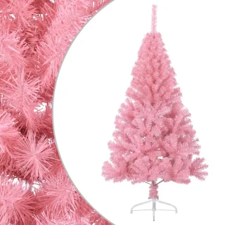 vidaXL - Kunstkerstboom - met - standaard - half - 120 - cm - PVC - roze