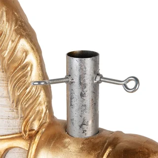 Clayre & Eef Kerstboom Standaard Hobbelpaard 73x21x61 cm Wit Keramisch materiaal