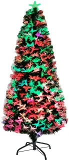 LED Kerstboom 240 cm met Gekleurde Lampen en Metalen Standaard Kunstkerstboom voor Binnen en Feest