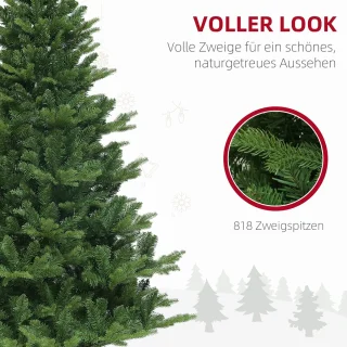 Kunstmatige Kerstboom, 180 Cm Kerstboom Met 818 Punten, Snelmontage Vouwsysteem, Stalen Standaard, Voor Kerstdecoratie, Binnen, Groen