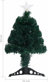 vidaXL - Kerstboom - met - LED - en - standaard - 64 - cm - glasvezel
