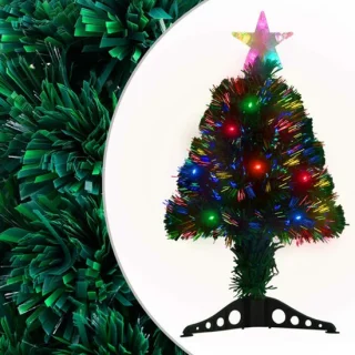 vidaXL - Kerstboom - met - LED - en - standaard - 64 - cm - glasvezel