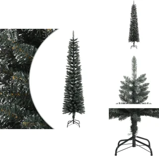 vidaXL Kerstboom - Kerstbomen - Kunstkerstboom - Kunstboom - Kunstkerstboom met standaard smal 240 cm PVC groen