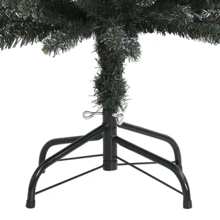 vidaXL Kerstboom - Kerstbomen - Kunstkerstboom - Kunstboom - Kunstkerstboom met standaard smal 240 cm PVC groen