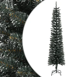 vidaXL Kerstboom - Kerstbomen - Kunstkerstboom - Kunstboom - Kunstkerstboom met standaard smal 240 cm PVC groen
