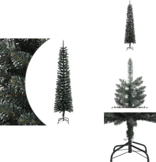 vidaXL Kerstboom - Kerstbomen - Kunstkerstboom - Kunstboom - Kunstkerstboom met standaard smal 240 cm PVC groen
