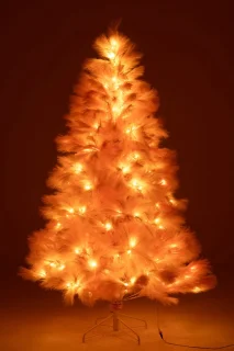 J-Line kerstboom 400 Led Pampa - metaal - roze