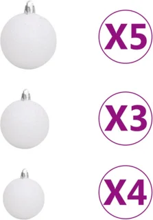 vidaXL - Kunstkerstboom - met - verlichting - en - kerstballen - half - 240 - cm - groen