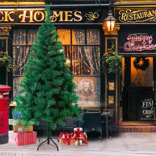 150 cm Groene Kunstmatige kerstboom - Sparvorm - PVC kerstboom - Met standaard - Sectie-assemblage - Kerstdecoratie