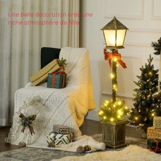 Outsunny-Christmas Lamp Post-30x30x125cm-Plastique-Vert