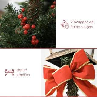 Outsunny-Christmas Lamp Post-30x30x125cm-Plastique-Vert