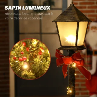 Outsunny-Christmas Lamp Post-30x30x125cm-Plastique-Vert