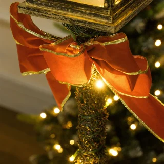 Outsunny-Christmas Lamp Post-30x30x125cm-Plastique-Vert