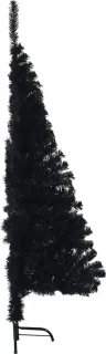 vidaXL - Kunstkerstboom - met - standaard - half - 120 - cm - PVC - zwart
